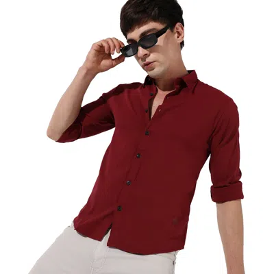 Campus Sutra Solid Shirt In Red