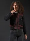 Campus Sutra Women Checks Stylish Casual Bomber Jacket In Multi
