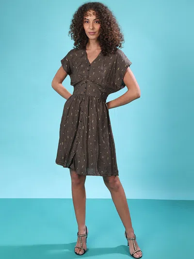 Campus Sutra Women Stylish Design Casual Dresses In Brown