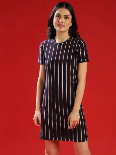 Campus Sutra Women Stylish Striped Design Bodycon Casual Dresses In Multi