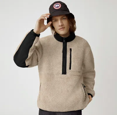 Pre-owned Canada Goose - Renfrew Pullover Kind High Pile Fleece - Light Tan - L In Brown