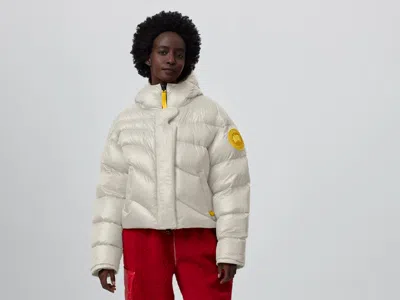 Pre-owned Canada Goose - Reversible Crop Wave - Puffer 001 - Icy White - M