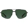Canada Goose 61mm Polarized Aviator Sunglasses In Matte Dark Gunmetal