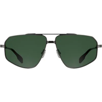 Canada Goose 61mm Polarized Aviator Sunglasses In Matte Dark Gunmetal