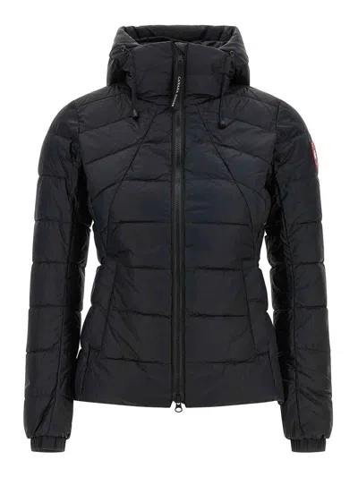 Canada Goose Quilted Padded Down Coat With Adjustable Collar In Black