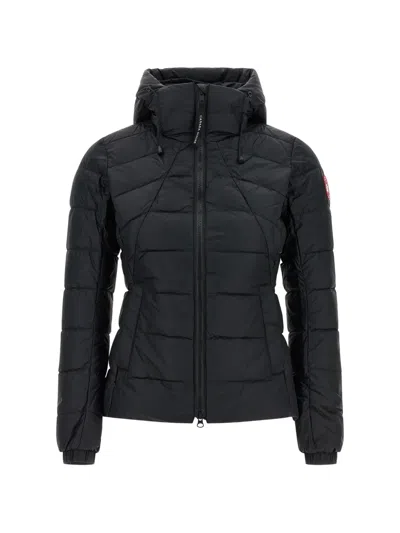 Canada Goose Quilted Padded Down Coat With Adjustable Collar In Black