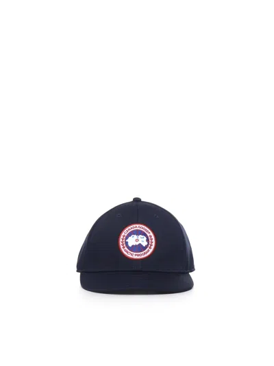 Canada Goose Adjustable Hat With Logo In Blue