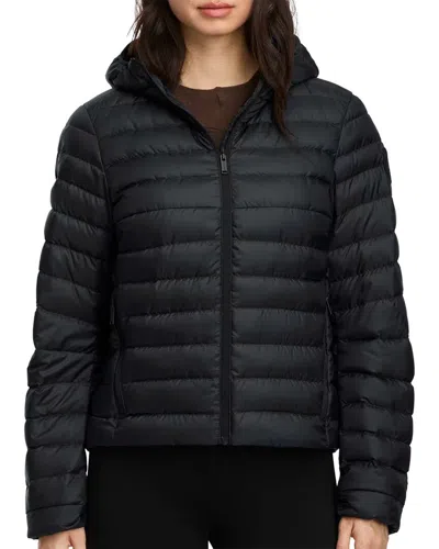 Canada Goose Aethera Tonal Label Down Hoodie In Black