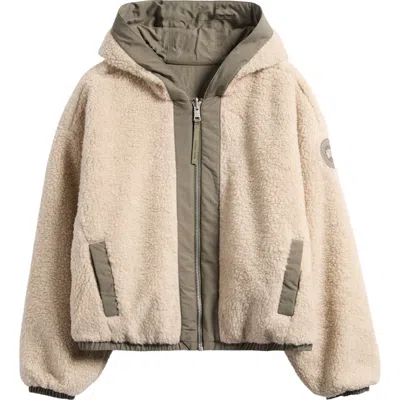 Canada Goose Alberini Reversible High Pile Fleece Bomber Jacket In Black