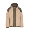 Canada Goose Hooded Shearling Effect Jacket With Contrast Panels In Brown