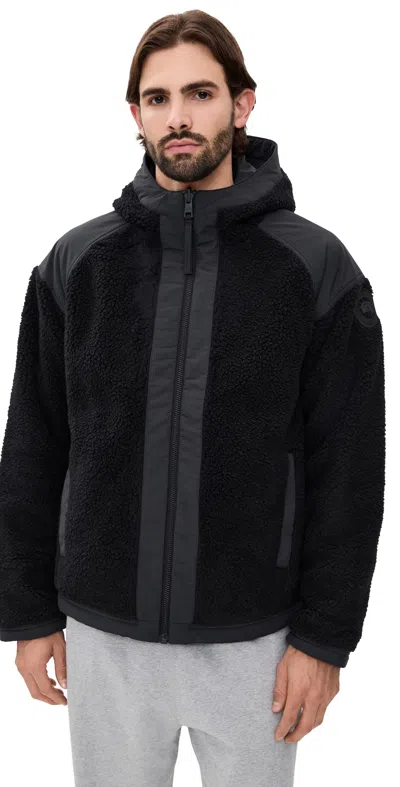 CANADA GOOSE ALBERNI REVERSIBLE FLEECE BOMBER BLACK/BLACK