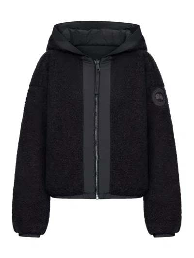 Canada Goose Alberni Reversible Fleece Bomber Jacket In Black