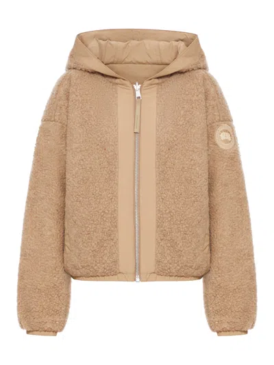 Canada Goose Alberni Reversible Fleece Bomber Jacket In Brown