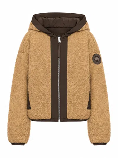 Canada Goose Alberni Reversible Fleece Bomber Jacket In Brown
