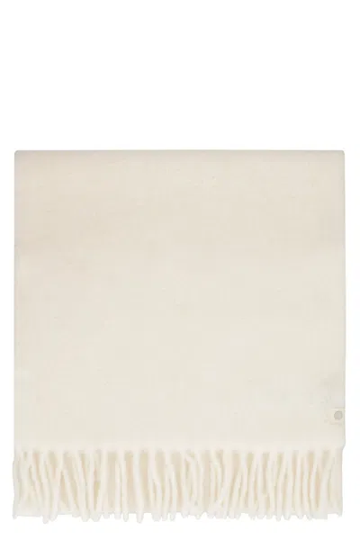 Canada Goose Alpaca Scarf With Tassel Detail In Ivory