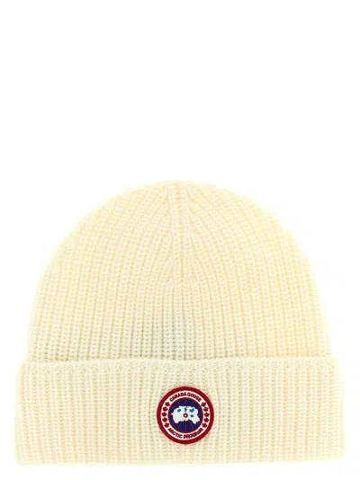 Canada Goose Ribbed Knit Toque With Cuffed Design In Neutral
