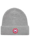 Canada Goose Arctic Disc Ribbed Wool Beanie In Grey