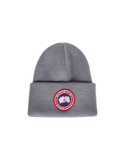 CANADA GOOSE LOGO-PATCH WOOL BEANIE
