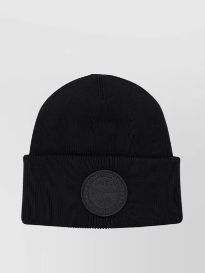 Canada Goose Arctic Knit Beanie Hat In Black