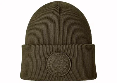 Pre-owned Canada Goose Arctic Toque Garment Dye Beanie In Military Green