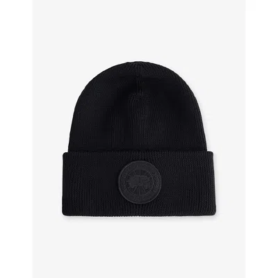 Canada Goose Womens Black/black - Noir/noir Arctic Toque Ribbed Wool Beanie