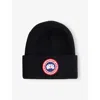 Canada Goose Women Logo Rib Toque Hat In Black