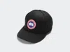 Canada Goose Branded Adjustable Baseball Cap With Curved Brim In Black