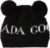 Canada Goose Baby Black Double Pom Beanie In Black