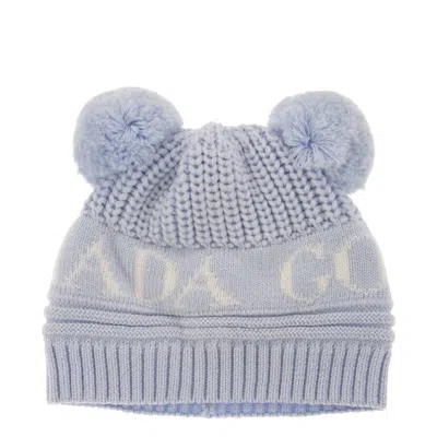 Canada Goose Baby Double Pom Beanie In Blue