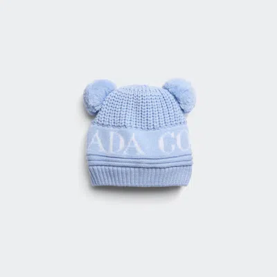 Canada Goose Baby Double Pom Hat In Blue