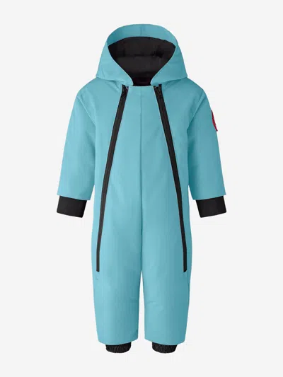 Canada Goose Baby Down Padded Lamb Snowsuit In Blue