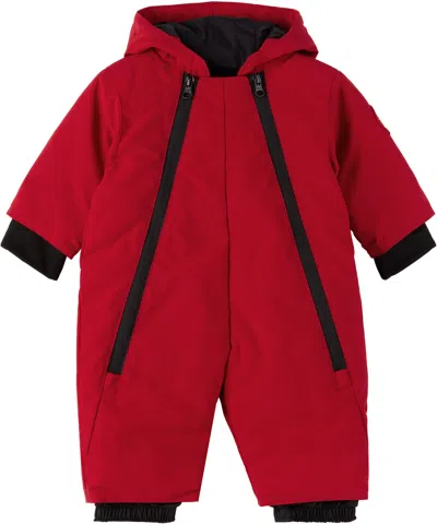 Canada Goose Baby Red Lamb Down Snowsuit In 28 Fortune Red