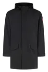 Canada Goose Technical Fabric Waterproof Jacket With Hood And Front Pockets In Black