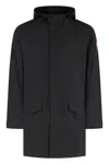 Canada Goose Technical Fabric Waterproof Jacket With Hood And Front Pockets In Black