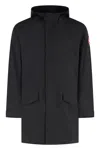 Canada Goose Technical Fabric Waterproof Jacket With Hood And Front Pockets In Black