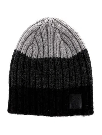 Pre-owned Canada Goose Beanie With Embroidered Accent. In Gray