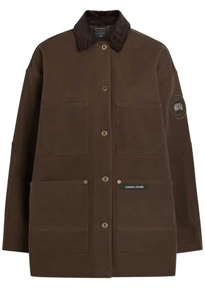 Canada Goose Beaumont Corduroy-collar Canvas Coat In Brown