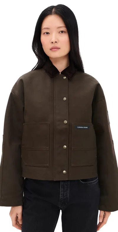 Canada Goose Beaumont Corduroy-collar Canvas Coat In Brown