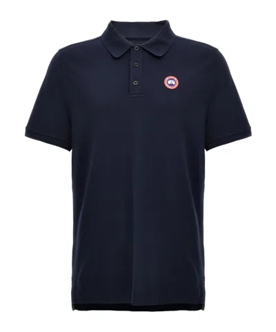 Canada Goose Men Beckley Polo Shirt In Structured Cotton In Blue