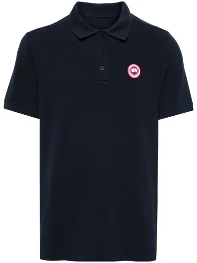 Canada Goose Mens Atlantic Navy Beckley Logo-embroidered Regular-fit Cotton Polo Shirt In Black