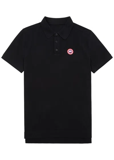 Canada Goose Beckley Logo Piqué Cotton Polo Shirt In Black
