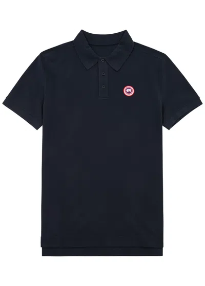 Canada Goose Men Beckley Polo Shirt In Structured Cotton In Blue
