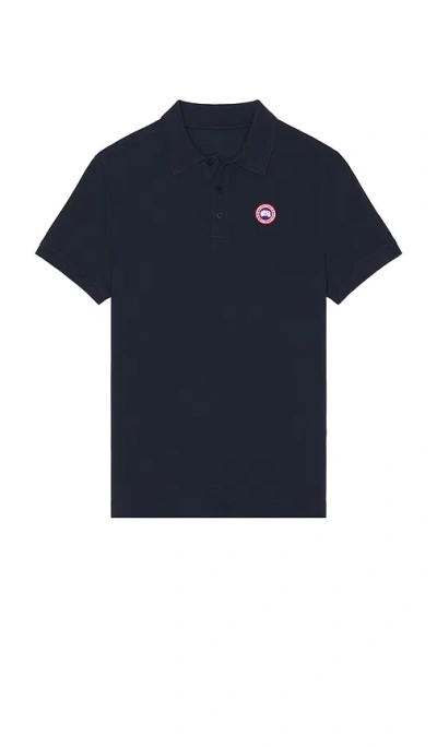 Canada Goose Men Beckley Polo Shirt In Structured Cotton In Blue