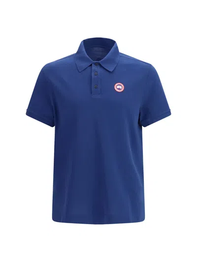 Canada Goose Beckley Polo Shirt Short Sleeve Collar In Blue