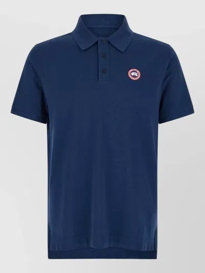 Canada Goose Beckley Polo Shirt Short Sleeve Collar In Blue