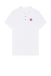 Canada Goose White Short-sleeve Polo Shirt With Traditional Collar In White