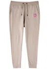 Canada Goose Cotton Track-pants With Ribbed Cuffs In Beige