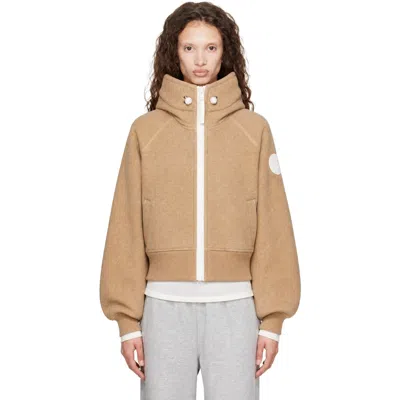 Canada Goose Beige Chilliwack Fleece White Disc Bomber Jacket In Brown