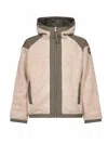 Canada Goose Beige Fleece Alberni Reversible Bomber Jacket In Burgundy