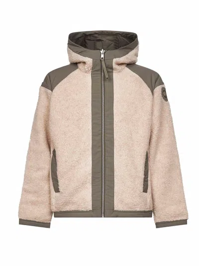Canada Goose Beige Fleece Alberni Reversible Bomber Jacket In Burgundy